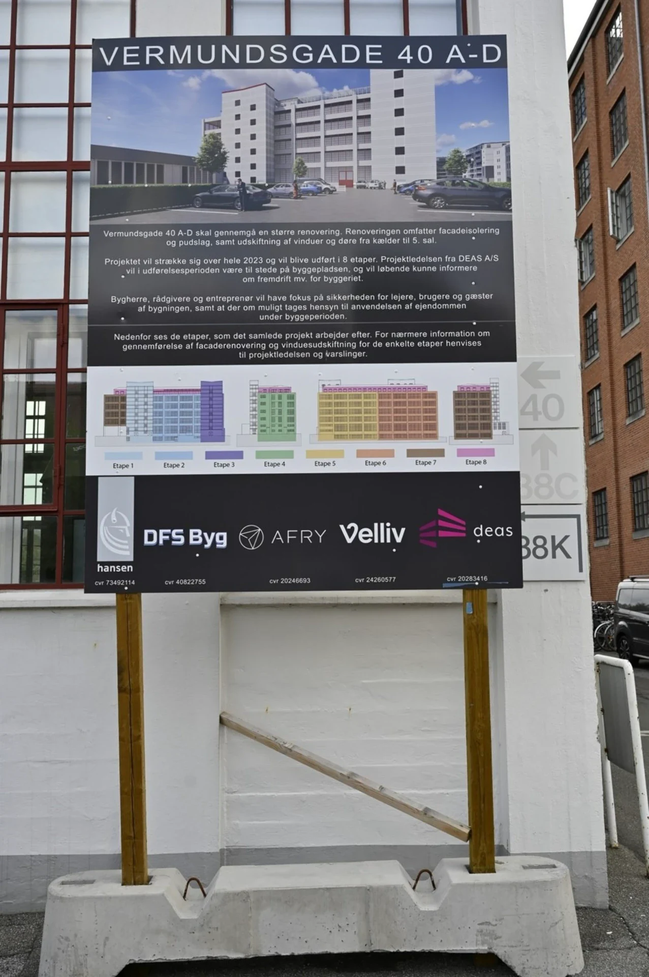 Nyt boligbyggeri på Vermundsgade 40 A-D i København, moderne lejligheder under opførelse.
